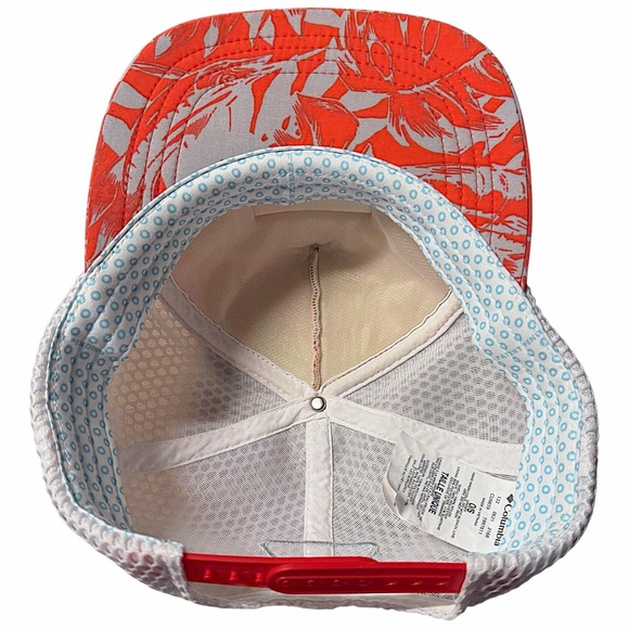 Columbia PFG Tropical Palm Snap Back Trucker Hat Pink & Gray O/S - Picture 5 of 7